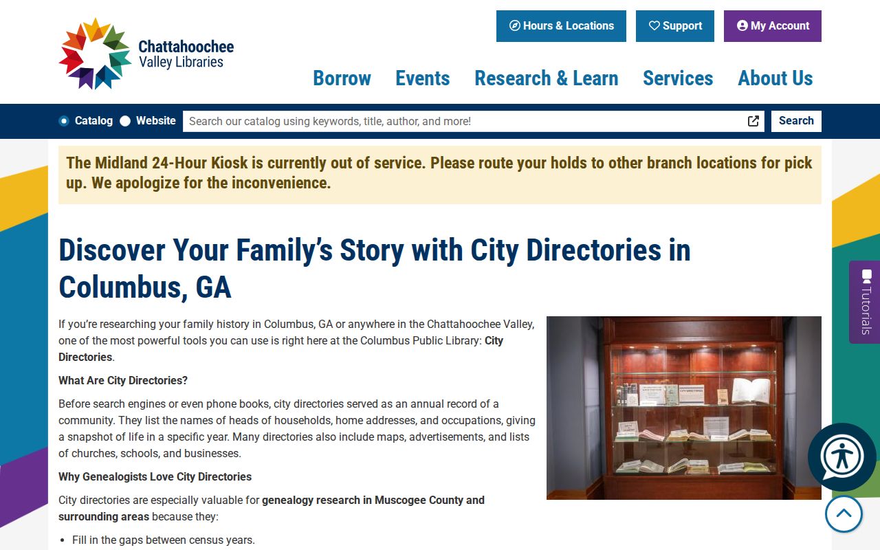 Chattahoochee Valley Libraries guide to Columbus city directories