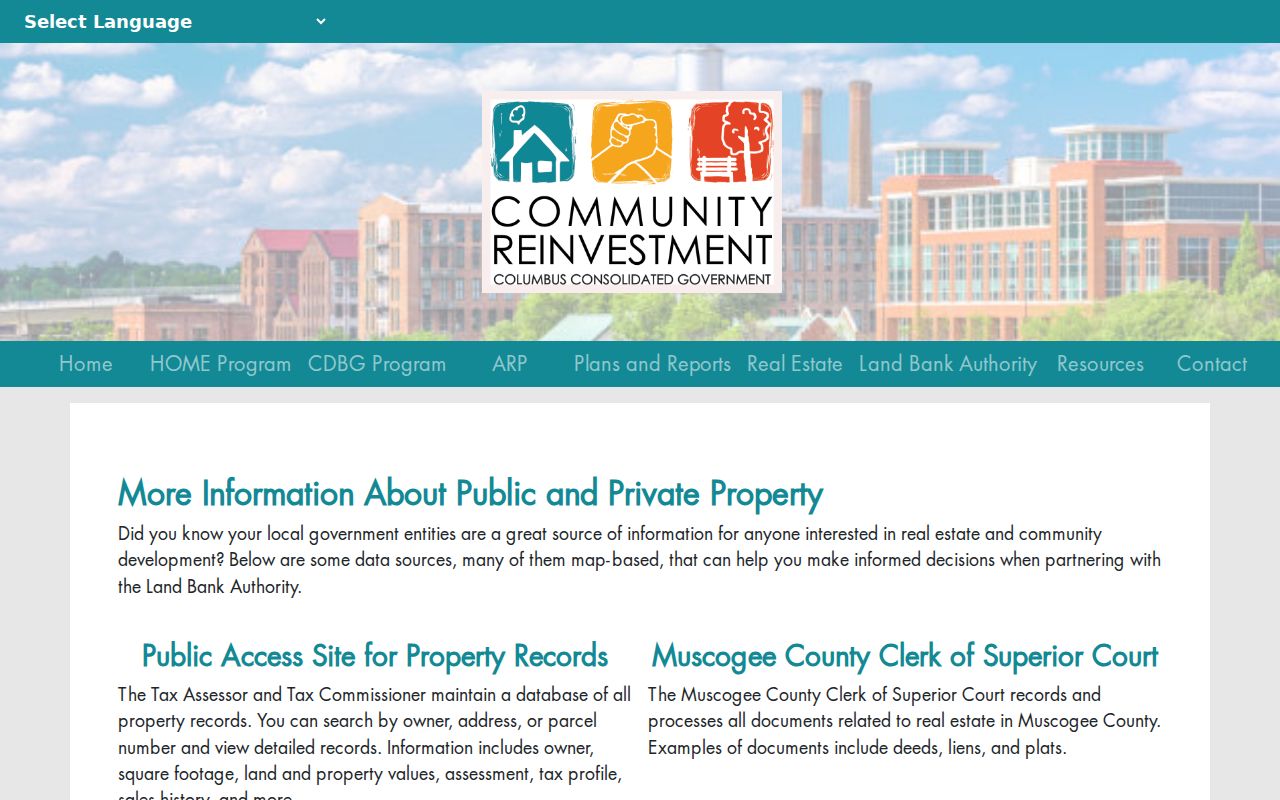 Columbus parcel and code case map resources for Muscogee County streets